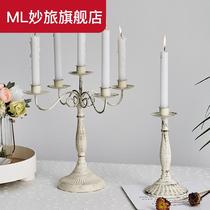 Eurostyle Retro Candleholder Pendulum table Romantic Candle Light Dinner with Props Western Dining Nordic Wax Candlesticks Small Furnishing