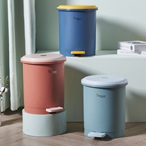 Trash can household with lid living room creative toilet bathroom large kitchen bedroom foot pull tube inner tube