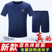Fire physical training clothing flame blue physical fitness short sleeve summer physical clothing jacket rescue mens T-shirt shorts