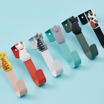 Cartoon Kitten Hook-Free Door Rear Hook Children Room Bathroom Idea Cute Nordic Stickup Cap Hook Hook