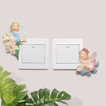 Cartoon Flower Fairy Switch Protective Sheath Light Switch Patch Wall Sticker home 3d Stereo socket sticker Sheltered Trim Cover