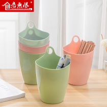 Creative desktop dry and wet separation classification trash can hanging plastic storage bucket household coffee table small wastebasket