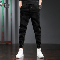 Black Jeans Mens Tide Brand Loose Tons Spring and Autumn Size Fat Tough Legs Casual Harlem Pants Trend