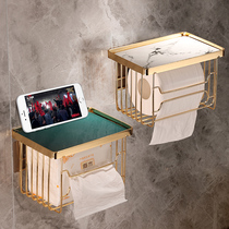 Light luxury toilet tissue box toilet paper box roll paper toilet paper storage rack punch-free tissue holder toilet paper box