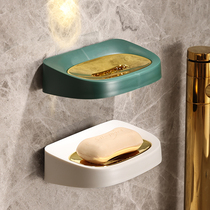 Soap box soap box Wall-mounted drain rack punch-free creative household bathroom toilet rack Light luxury style
