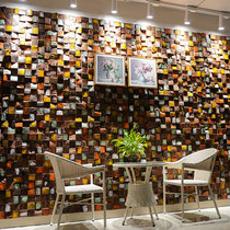Wood Mosaic Solid Wood Log Color Wood Old Ship Wood Mosaic TV Backwall Shop Shop Sign