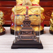 14cm red copper delivery tower cover world peace auspicious Tower all Tit heart treasure seal seal seal copper tower Wenchang Tower