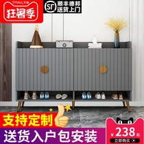 Light luxury shoe cabinet Household door large capacity simple modern foyer entrance cabinet Nordic home storage shoe cabinet Solid wood