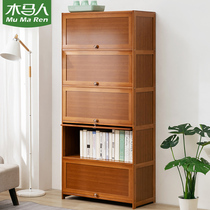 Trojan man with door bookcase non-solid wood display cabinet under the stairs free combination lattice cabinet display dust-proof storage