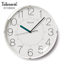 TELESONIC Uranus mute wall clock Japanese minimalist living room decoration quartz clock round bedroom clock clock