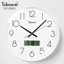 TELESONIC Uranus living room silent wall clock perpetual calendar electronic watch Nordic style simple calendar clock