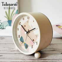 TELESONIC Uranus cartoon alarm clock Simple clock Elementary school students childrens bedroom lazy mute bedside clock