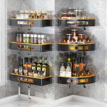 Stainless Steel Kitchen Seasoning shelf Free to punch corner tuning frame Sub-home wall-mounted seasonings storage rack