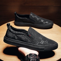 2022 new summer season One foot pedal sloth canvas Canvas Wave Shoes Old Beijing Cloth Shoes Driving Work Lefu Mens Shoes Board Shoes