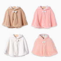 Baby cloak cloak winter out thickened spring and autumn baby cute windproof Princess warm children Foreign style shawl