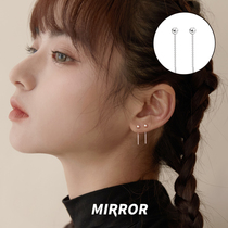 Small elbok 925 pure silver ear nail bean daughter Jane about small lukewarm wind ear line South Korean temperament net red ear decoration
