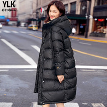 European goods 2021 Winter new fashion foreign style loose down jacket womens long knee thick white duck down coat tide