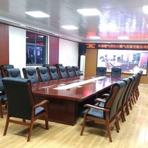 Solid wood conference table large conference room table and chair combination paint Chinese conference table long table government conference table baking varnish