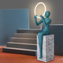 Nordic post-modern human-shaped vertical abstract sculpture floor lamp sales office hotel lobby art decorative ornaments