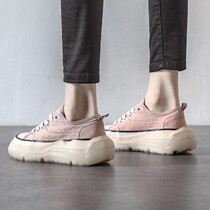 Net red thick-soled platform shoes female ins tide shoes 2021 summer new fashion all-match casual canvas shoes lace-up shoes