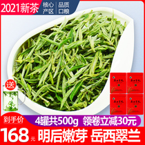 Yuexi Cuilan 2021 New Tea Tea Green Tea Anhui spring tea Ming after the first class bulk canned state guest tea 500g