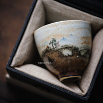 Wen said) fire burning cloud Jingdezhen hand-painted owner single Cup Japanese tea cup pure handmade kung fu tea cup tea cup