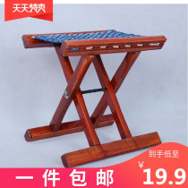 BBQ economy adult solid wood outdoor fishing folding stool portable small Maza stool small bench folding portable chair