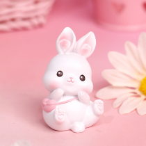 Glutinous rice rabbit cute little rabbit ornament birthday gift girl desk accessories desktop Lady girl