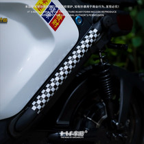 hf car sticker black and white plaid flower electric car electric motorcycle calf uqi u1 u us side frame black pole sticker