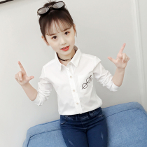 Girl Shirt Spring Dress 2022 New Korean Version Childrens Dress Shirt CUHK Child Fashion Foreign Air Long Sleeve Blouse Tide