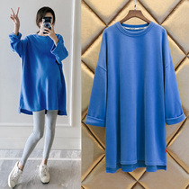Pregnancy Woman Dress Spring Dress 2022 New Spring Pregnant Woman Wee Clothes in Long Spring Festival Loose Big Code Female Spring Autumn Blouse