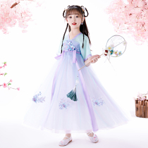 Girls dresses summer 2021 new spring and summer little girl western princess dress childrens hanfu summer skirt