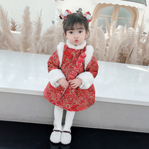 Female baby New Year dress winter dress children Chinese style Tang suit baby year old New year dress girl cheongsam