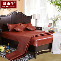  Xinshan cow thickened cowhide mat First layer buffalo leather mat 1 8m bed leather three-piece set 1 2m soft mat