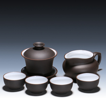 Yixing purple clay pot raw mine purple sand cover Bowl cup tea set