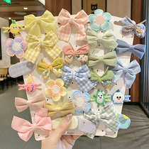Bow cute hair card little girl 2021 new childrens side hair clip net red baby head flower hair ornaments summer