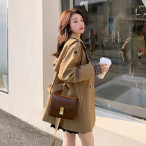 Khaki windbreaker womens short 2021 autumn new Korean version of the British style quality autumn small loose jacket