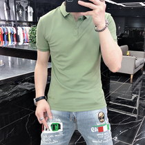 Summer mens POLO shirt Korean slim personality embroidery Paul shirt European goods tide brand lapel short-sleeved T-shirt men