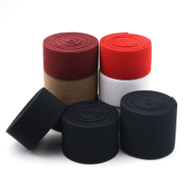 Color wide home elastic band wide thick twill stretch elastic belt rubber band flat clothing accessories pants belt Black