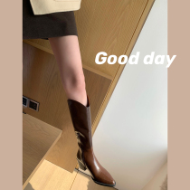 Grapes Moms Studiolee Winter Western Cowboy Boots Plus Suede Thickened Women Genuine Leather High Cylinder Pointed Long Barrel Boots