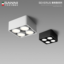 Sanni living room four head light led without main light square Nordic ceiling bedroom light household box light