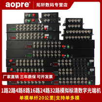 aopre optical transceiver 1 road 2 road 4 road 8 road 16 road 24 road 32 road Analog digital video optical transceiver with 1 road 485 reverse data AOPRE-T R16ZV1FD