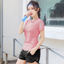 Gym sports suit womens summer thin outdoor running fast clothes Net red pop yoga clothes high-end fashion