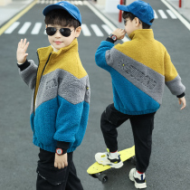 Childrens clothing boy jacket spring and autumn winter clothing Korean version 2021 New Handsome foreign atmosphere childrens fleece tide clothing