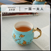 (Recommended by Weia)Mrs Yongfengyuan Porcelain West Lake Blue 360ml mug Qingxin single cup water cup Gift box