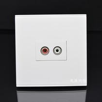 Type 86 concealed wall lotus head audio socket red and white double lotus solder-free AV audio socket panel