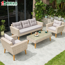 Rattan Chao Nordic outdoor sofa rattan sofa hotel outdoor balcony living room courtyard leisure rattan chair combination sofa
