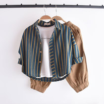 Child Shirt Boy Spring Autumn New Male Baby Long Sleeve Pure Cotton Lining 2022 Thin Spring Dress Jacket Jacket