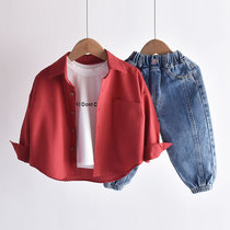 Ty Skin ~ Boy Shirt Spring Autumn New Children Shirt Male Baby Red Summer Blouse Thin Coat Tide