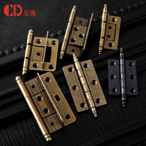 Green bronze retro 2 inch antique cabinet door black European furniture small hardware hinge female splint flat hinge